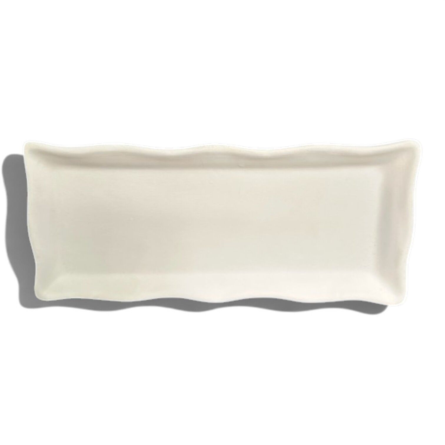 HAM ÇİNİ BİSKÜVİ - DİKDÖRTGEN RÖLYEFLİ TEPSİ 26x11 CM