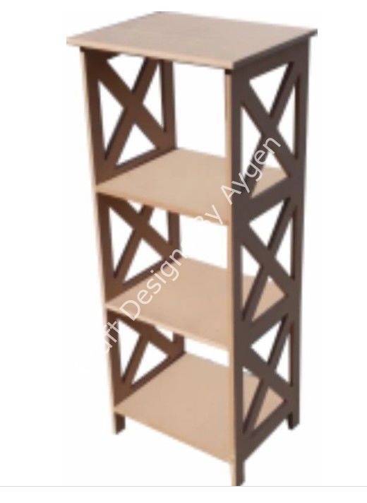 Boyanabilir Ahşap Ham Objeler -ÇAPRAZ KİTAPLIK 100X45X34