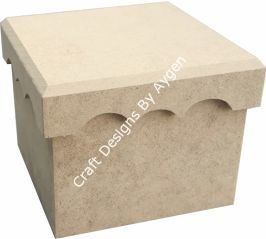 Boyanabilir Ahşap Ham Objeler - BİSKÜVİ KUTUSU ORTA