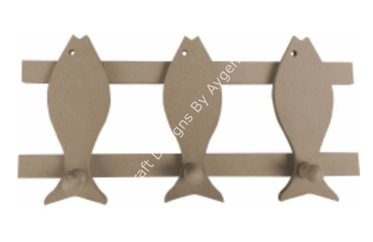 Boyanabilir Ahşap Ham Objeler -BALIK ASKI 24X43