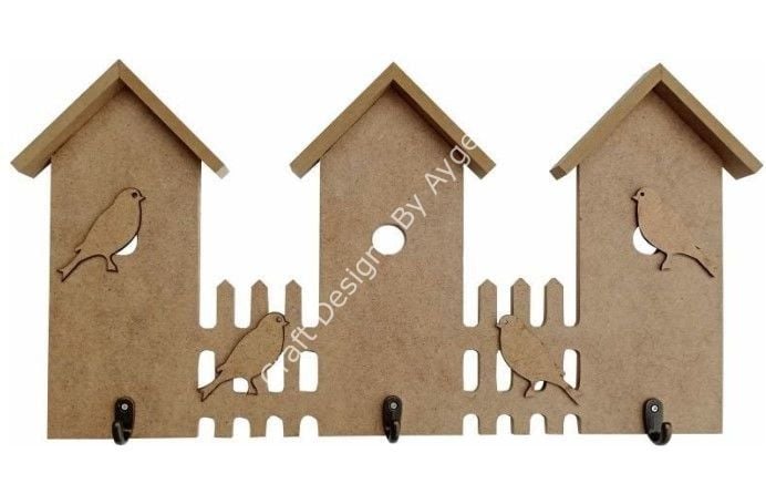 Boyanabilir Ahşap Ham Objeler - ÇOKLU EV ASKI