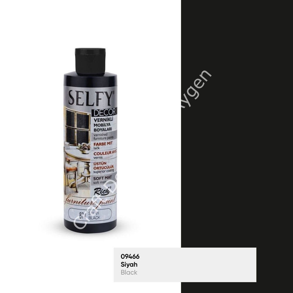 SELFY DECOR MOBİLYA BOYASI - SİYAH 240ml