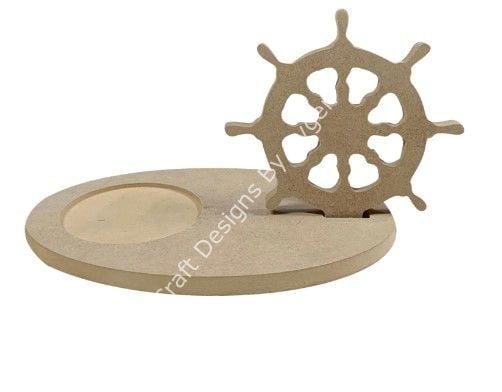 Boyanabilir Ahşap Ham Objeler - Kahve Sunumluğu  Dümen