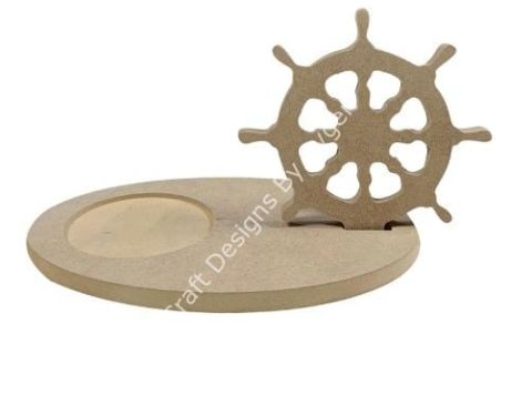 Boyanabilir Ahşap Ham Objeler - Kahve Sunumluğu  Dümen