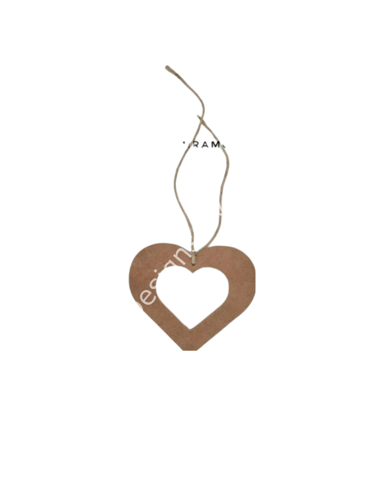Boyanabilir Ahşap Ham Objeler -KÜÇÜK KALP OBJE 10 x 9 cm