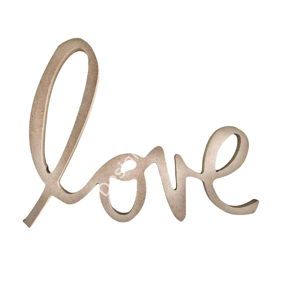 Boyanabilir Ahşap Ham Objeler -LOVE EL YAZISI 20 x 17 cm