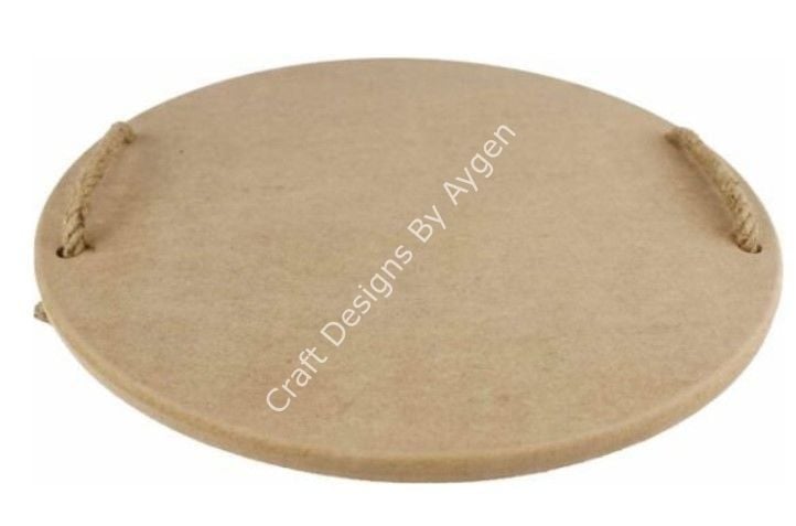 Boyanabilir Ahşap Ham Objeler - HALATLI TEPSİ