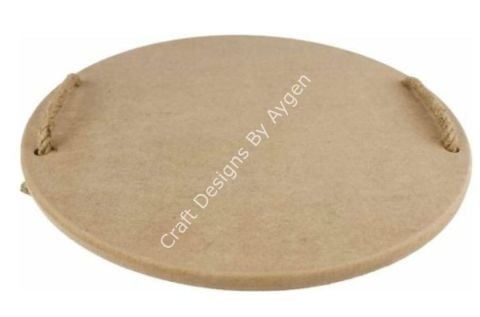 Boyanabilir Ahşap Ham Objeler - HALATLI TEPSİ