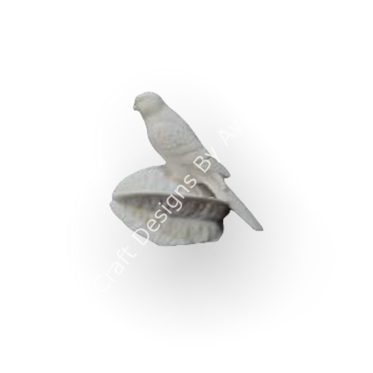 Boyanabilir Polyester Ham Objeler -MEYVE ÜSTÜNDE KUŞ 1 14X13 CM