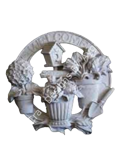 Boyanabilir Polyester Ham Objeler -WELCOME ÇİÇEKLİ DUVAR SÜSÜ 22,5 CM