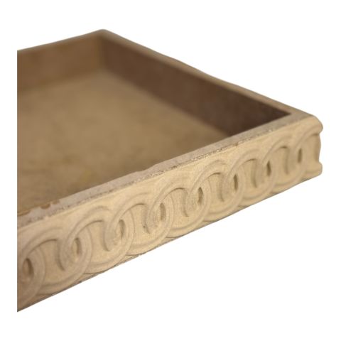 Boyanabilir Ahşap Ham Objeler -OYMALI DERİN BÜYÜK DİKDÖRTGEN TEPSİ 1 30x22 CM