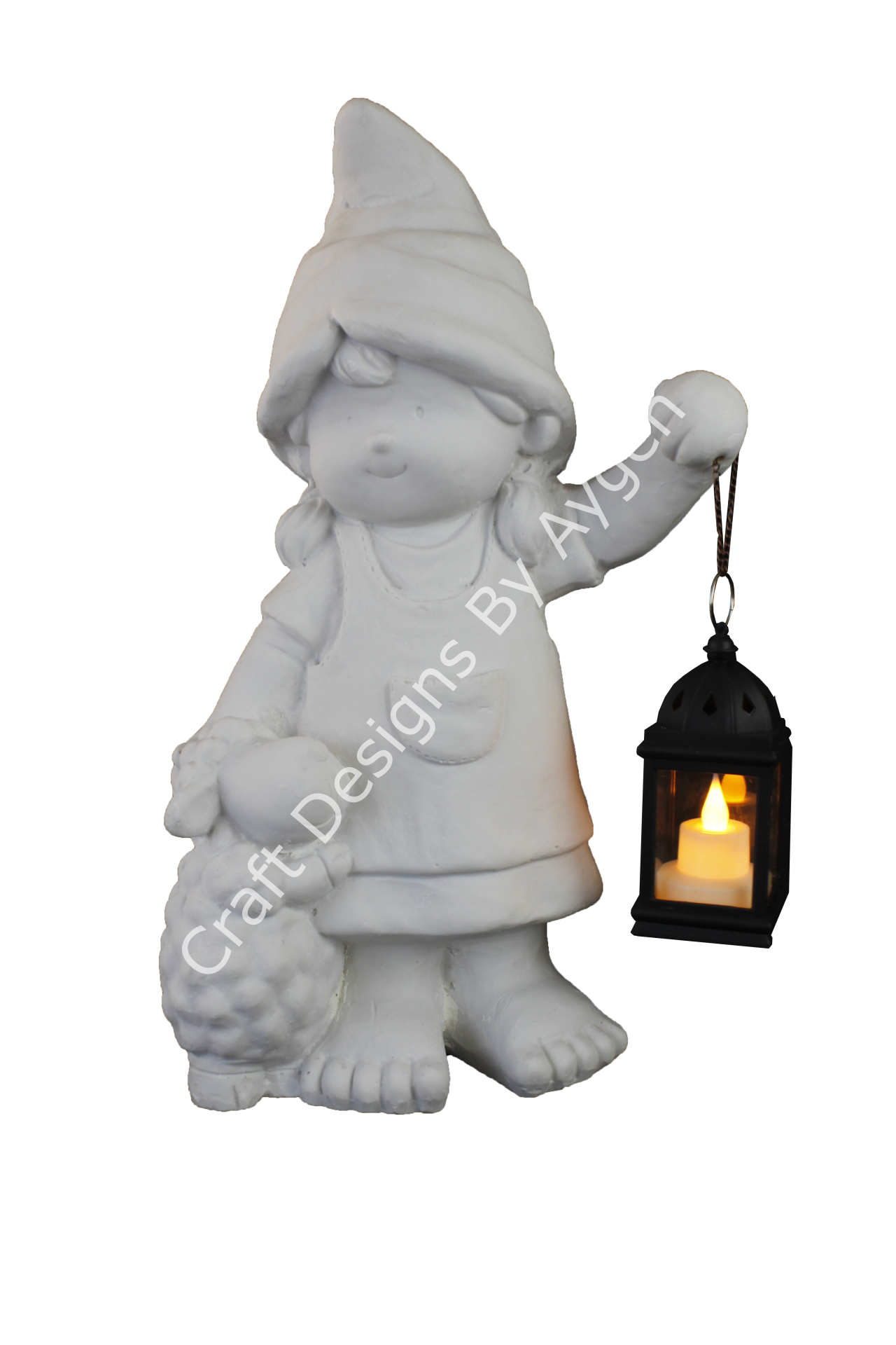 Boyanabilir Polyester Ham Objeler -FENERLİ CÜCE KIZ 44X28 CM