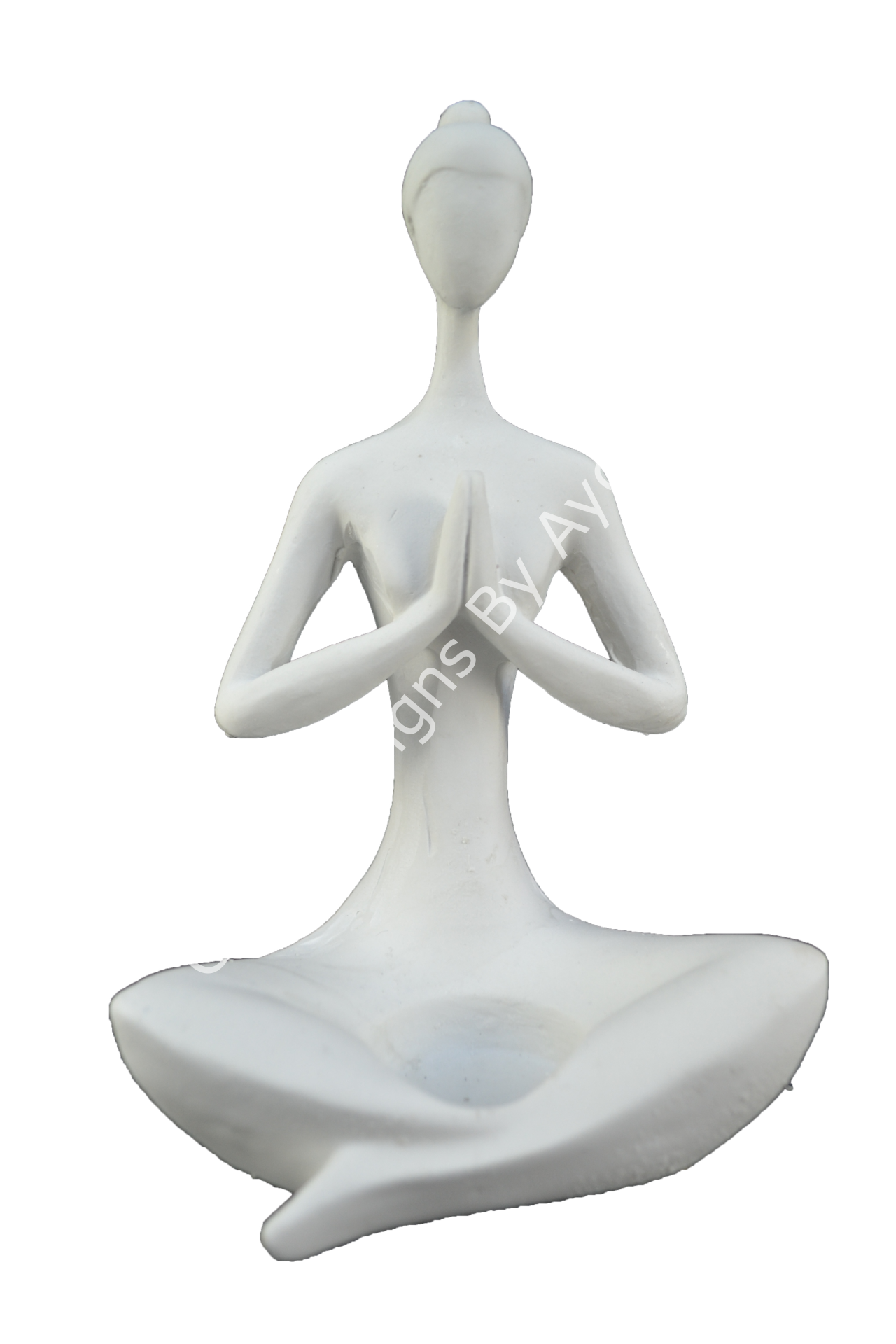 Boyanabilir Polyester Ham Objeler -YOGACI KADIN MUMLUK ELLERİ BİRLEŞİK 20X12 CM