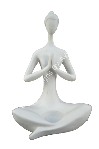 Boyanabilir Polyester Ham Objeler -YOGACI KADIN MUMLUK ELLERİ BİRLEŞİK 20X12 CM