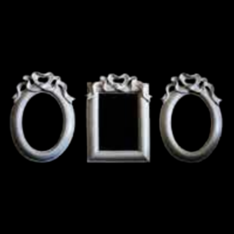 Boyanabilir Polyester Ham Objeler -KÜÇÜK ÜÇLÜ ÇERÇEVE TAKIM (OVAL- DİKDÖRTGEN 12,5X9 CM)