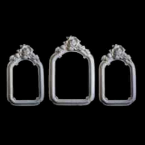 Boyanabilir Polyester Ham Objeler -ÇİÇEKLİ ÜÇLÜ ÇERÇEVE TAKIM  (BÜYÜK 24X16 CM KÜÇÜK  22X13 CM)