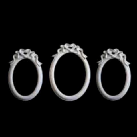 Boyanabilir Polyester Ham Objeler -OVAL ÜÇLÜ ÇERÇEVE TAKIM (BÜYÜK 21X15 CM KÜÇÜK 18,5X12,5 CM)