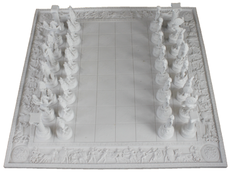Boyanabilir Polyester Ham Objeler -YUNAN MİTOLOJİK SATRANÇ SETİ