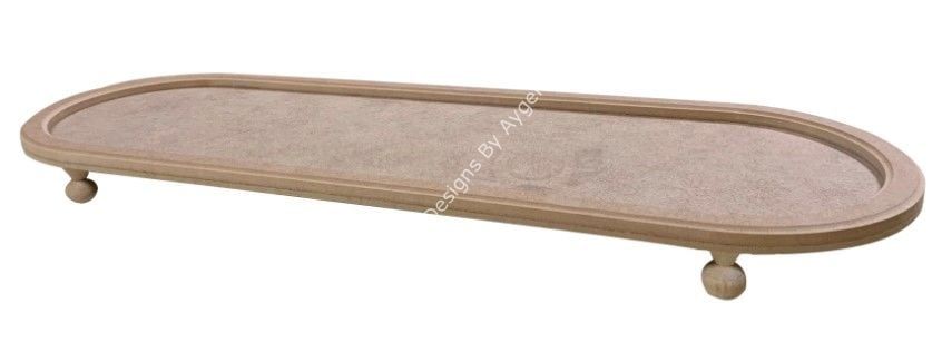 Boyanabilir Ahşap Ham Objeler -OVAL UZUN SUNUMLUK