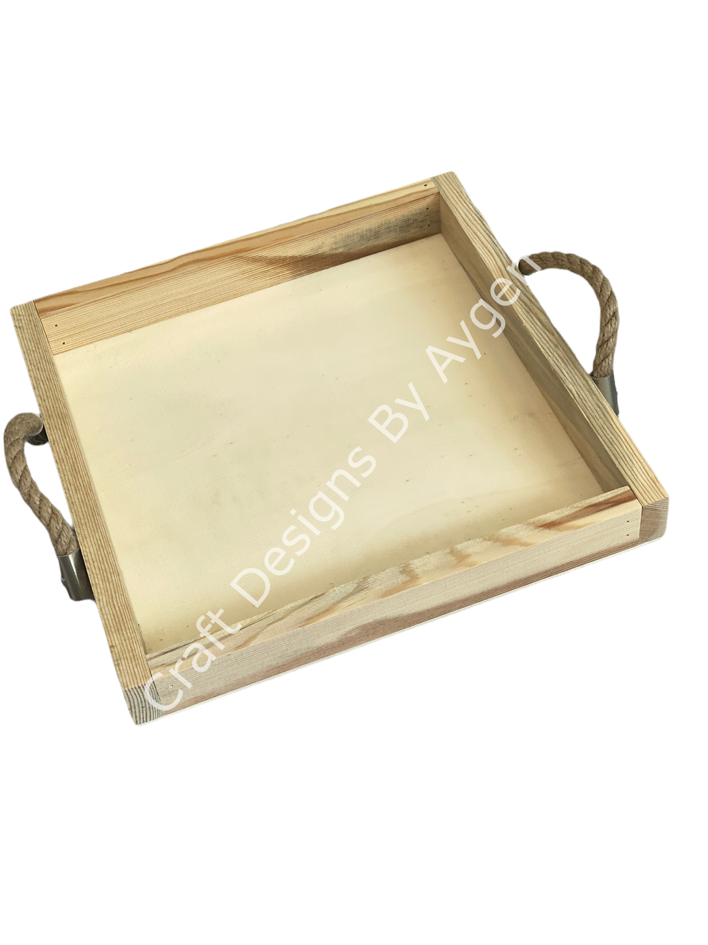 Boyanabilir Ahşap Ham Objeler -MASIF KARE TEPSI