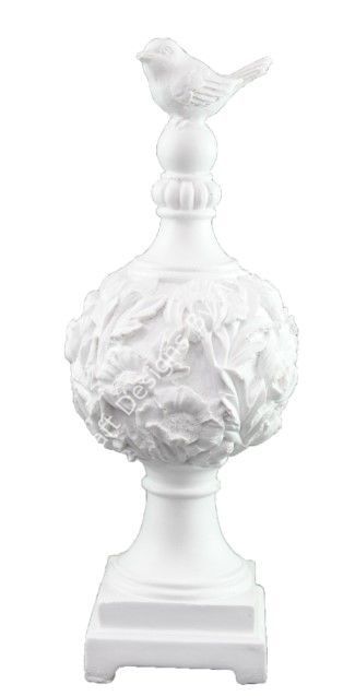 Boyanabilir Polyester Ham Objeler -KAİDELİ KUŞLU BİBLO 31X12 CM