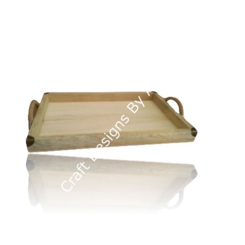 Boyanabilir Ahşap Ham Objeler -MASIF DIKDORTGEN TEPSI