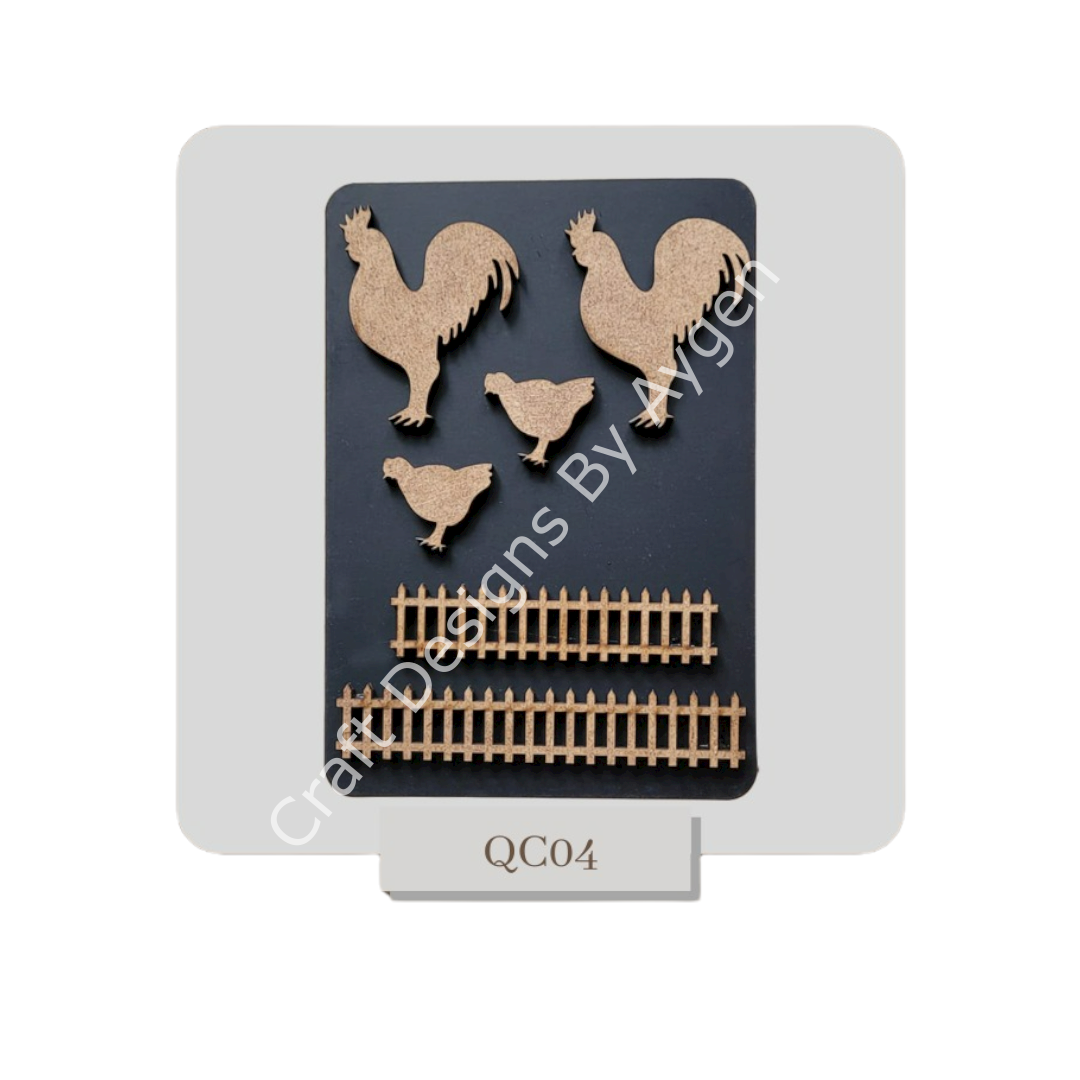 Boyanabilir Ahşap Ham Objeler -QUEEN CRAFT LAZER SET 04