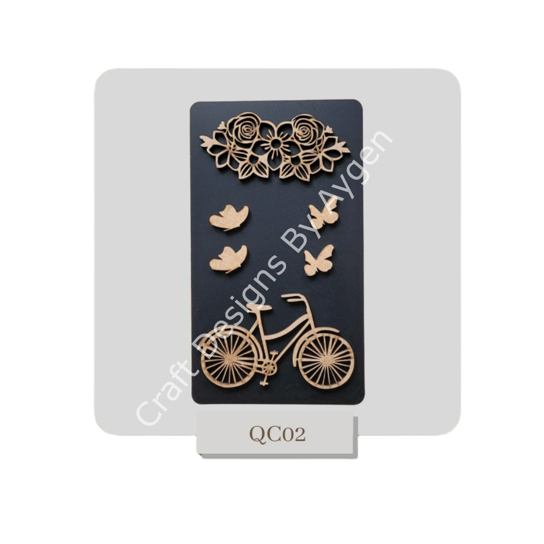 Boyanabilir Ahşap Ham Objeler -QUEEN CRAFT LAZER SET 02