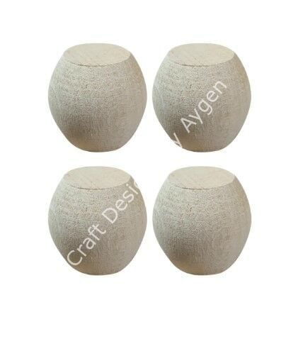 Boyanabilir Ahşap Ham Objeler - AĞAÇ AYAK 4'LÜ TAKIM