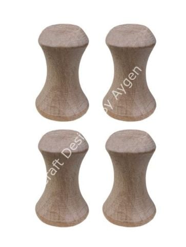 Boyanabilir Ahşap Ham Objeler - AĞAÇ AYAK 4'LÜ TAKIM