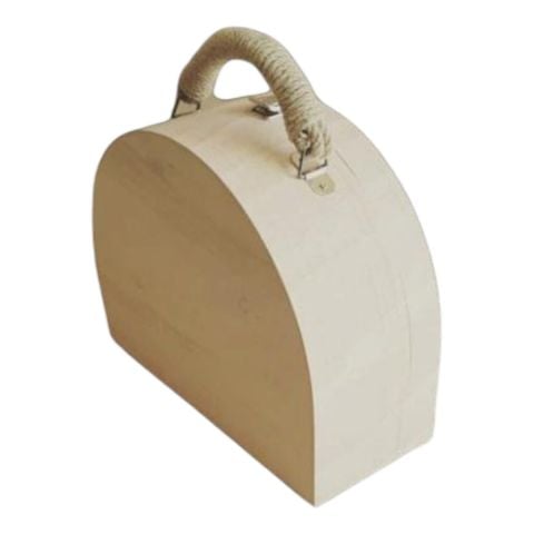 Boyanabilir Ahşap Ham Objeler -MASİF YARIM BAVUL ÇANTA