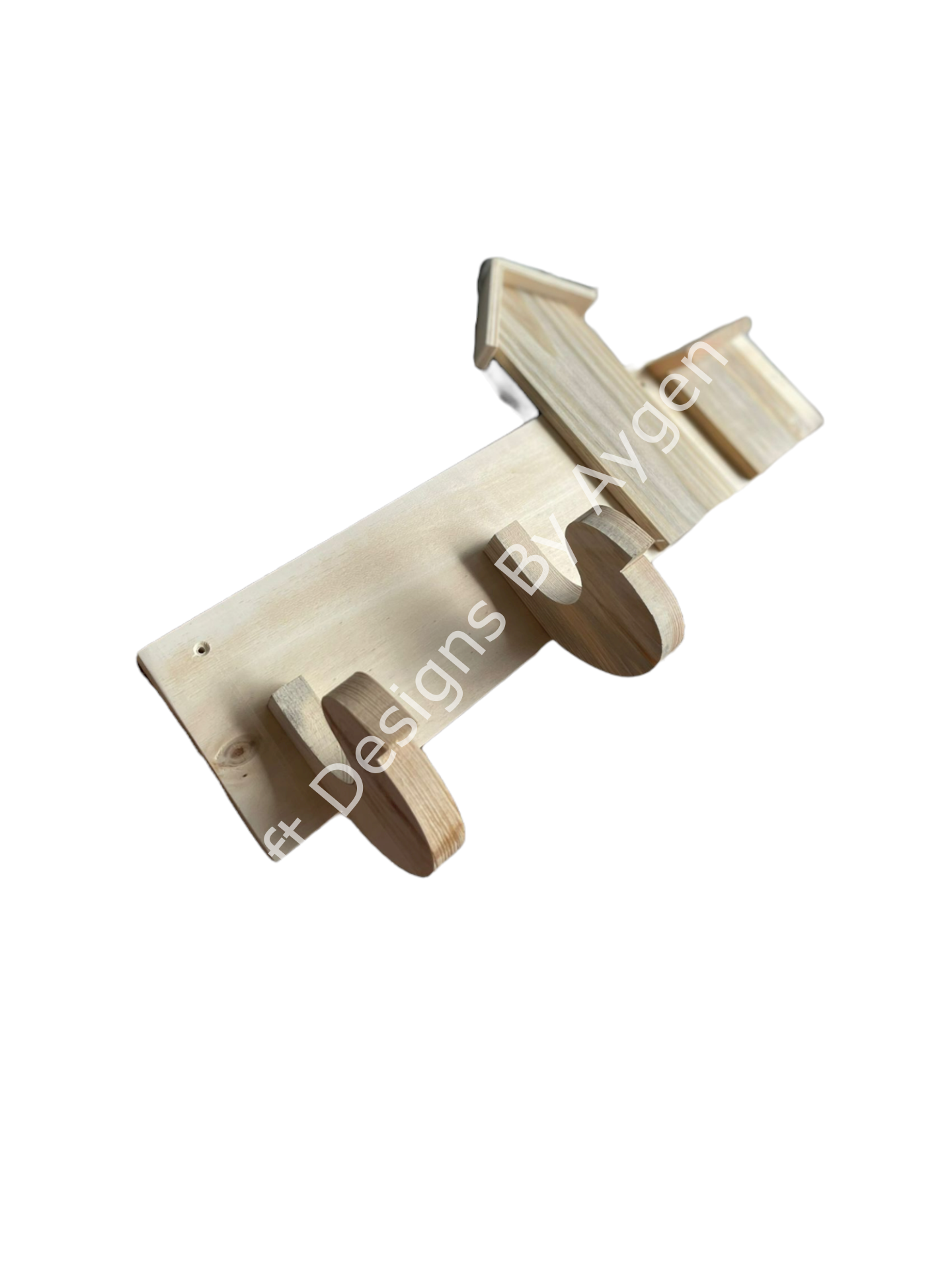 Boyanabilir Ahşap Ham Objeler -MASİF KUŞLU ASKILIK 50*23CM