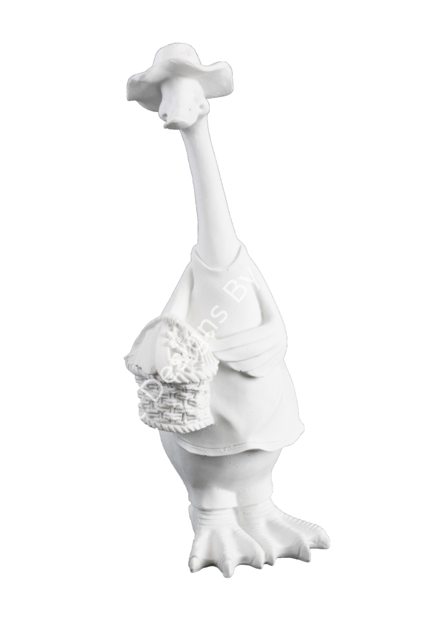 Boyanabilir Polyester Ham Objeler -BAYAN KÜÇÜK ÖRDEK 30X10 CM