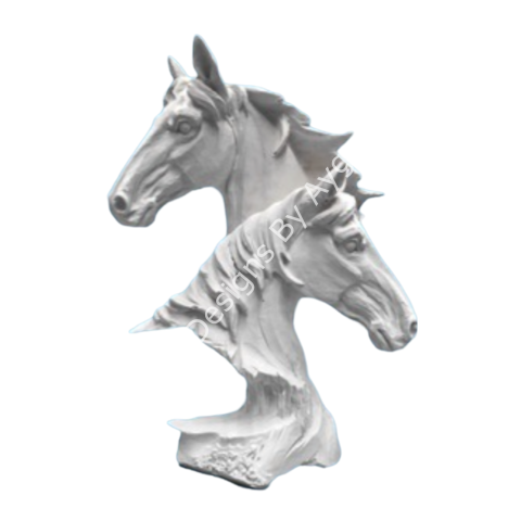 Boyanabilir Polyester Ham Objeler -İKİLİ AT KAFASI  23X16