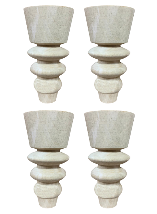 Boyanabilir Ahşap Ham Objeler - AĞAÇ AYAK 4'LÜ TAKIM