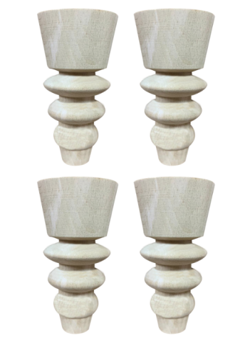 Boyanabilir Ahşap Ham Objeler - AĞAÇ AYAK 4'LÜ TAKIM