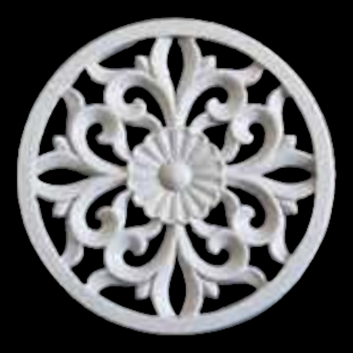 Boyanabilir Polyester Ham Objeler -YUVARLAK ORTA KABARTMA 20 CM