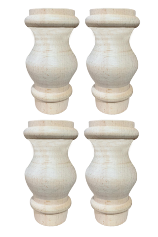 Boyanabilir Ahşap Ham Objeler - AĞAÇ AYAK 4'LÜ TAKIM