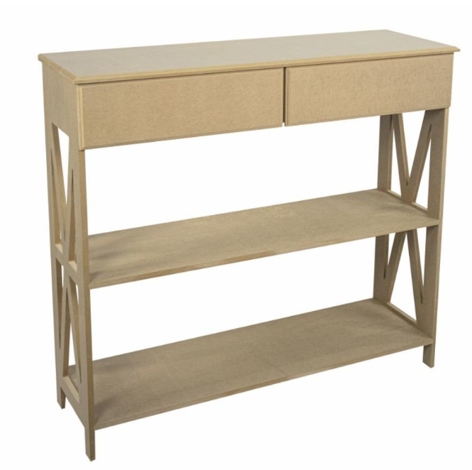 Boyanabilir Ahşap Ham Objeler - RETRO ÇEKMECELİ DRESUAR