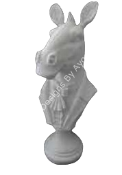 Boyanabilir Polyester Ham Objeler -CEKETLİ ZEBRA BÜST 35X14 CM