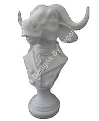 Boyanabilir Polyester Ham Objeler -CEKETLİ BOĞA BÜST 32X22 CM