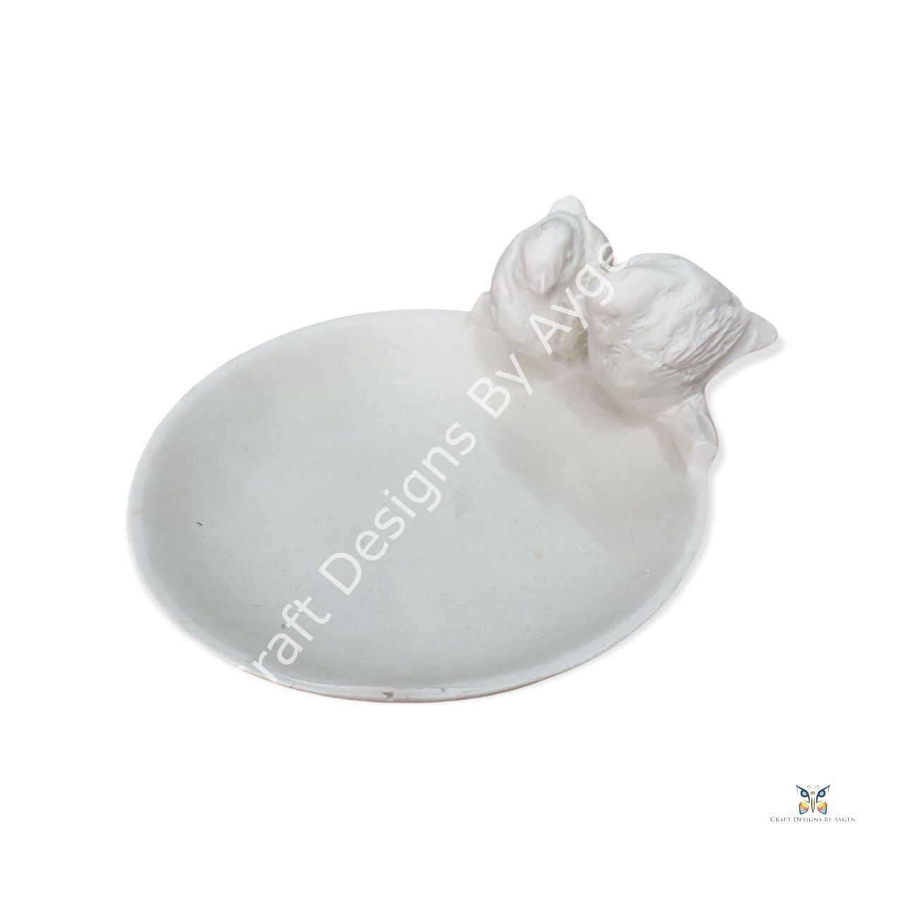 Boyanabilir Polyester Ham Objeler -İKİ KUŞLU TABAK