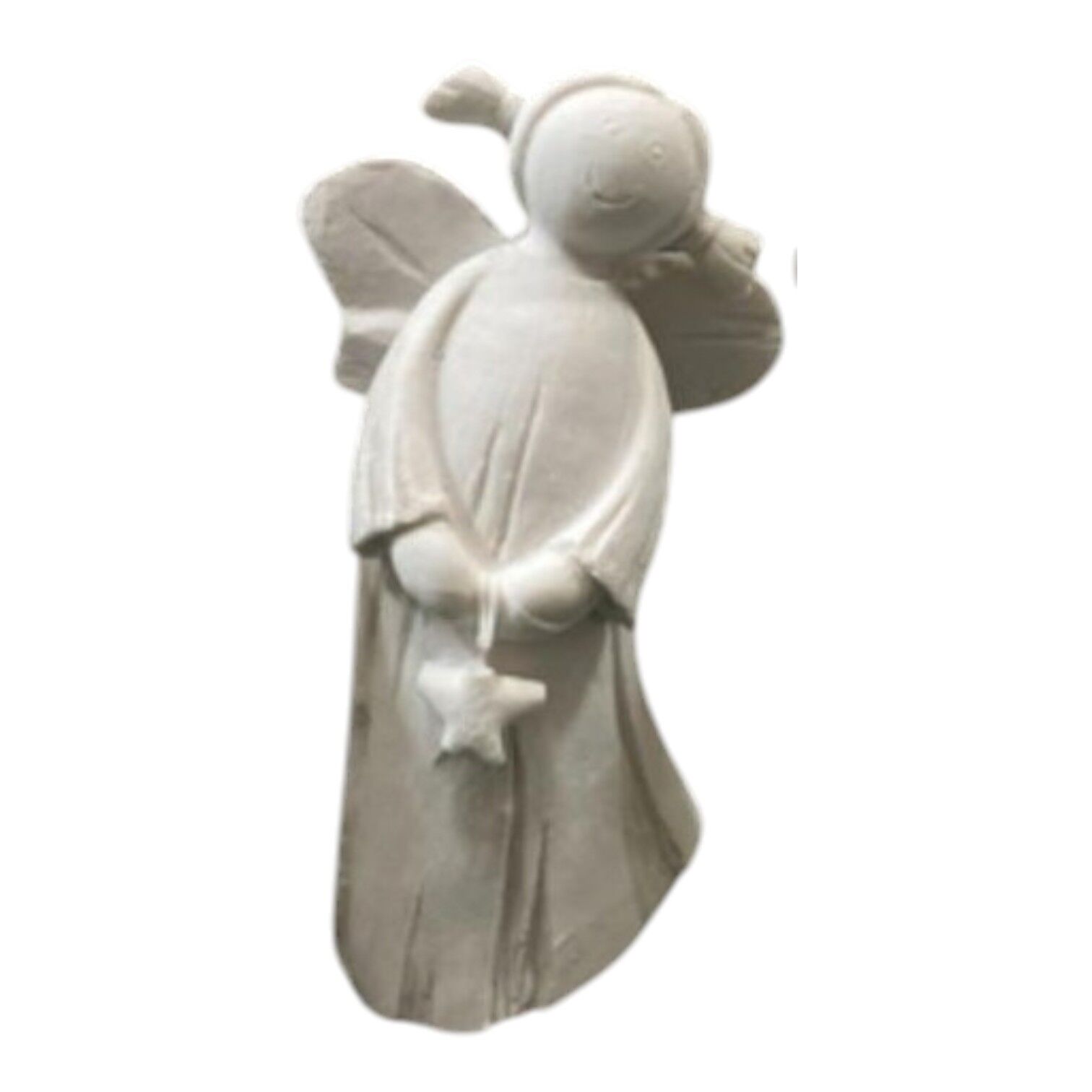 Boyanabilir Polyester Ham Objeler - KÜÇÜK MELEK KIZ YILDIZLI 10x4 CM
