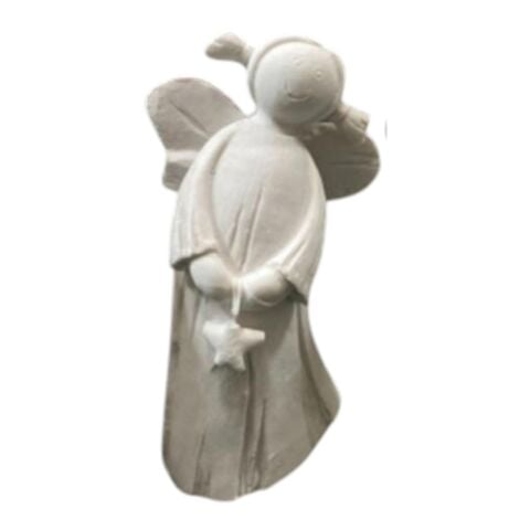 Boyanabilir Polyester Ham Objeler - KÜÇÜK MELEK KIZ YILDIZLI 10x4 CM
