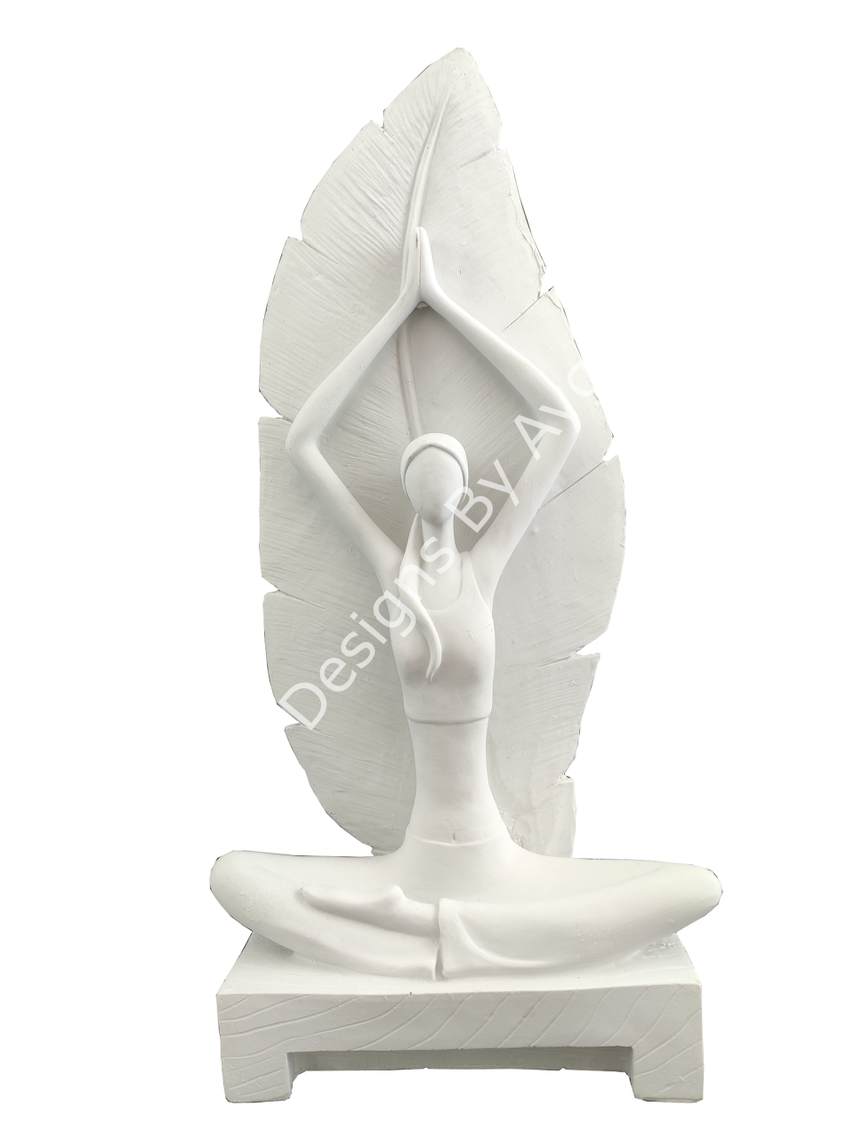 Boyanabilir Polyester Ham Objeler -BÜYÜK YAPRAKLI YOGACI KADIN 33X14 CM