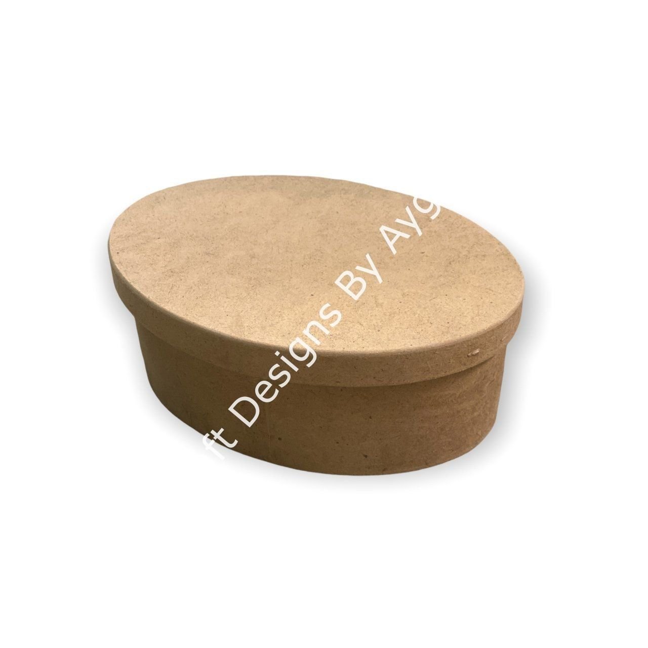 Boyanabilir Ahşap Ham Objeler -OVAL KUTU KÜÇÜK 16x23x7 CM