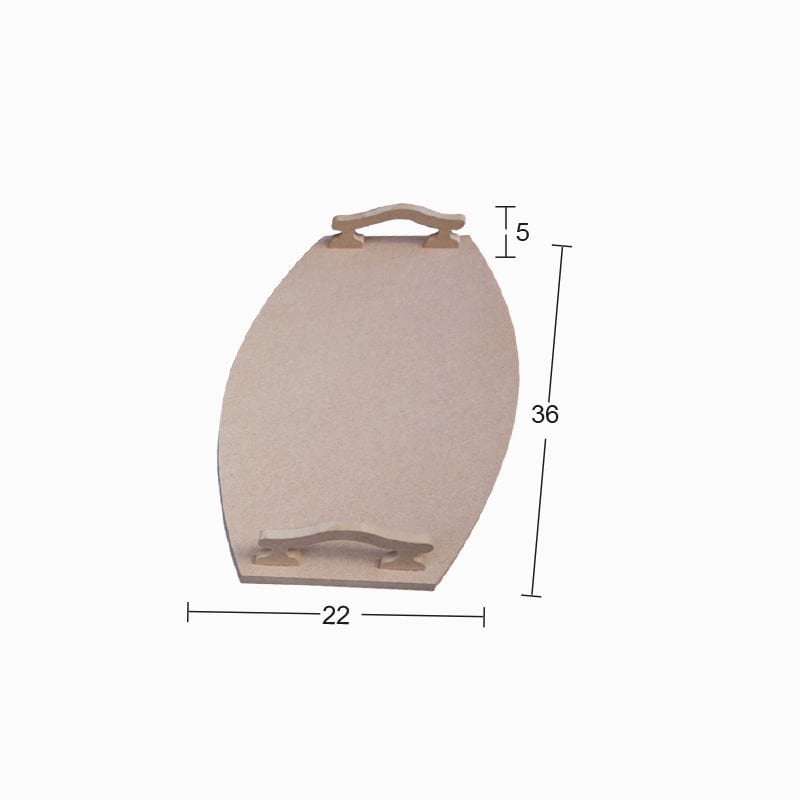 Boyanabilir Ahşap Ham Objeler - OVAL SUNUM TEPSİSİ