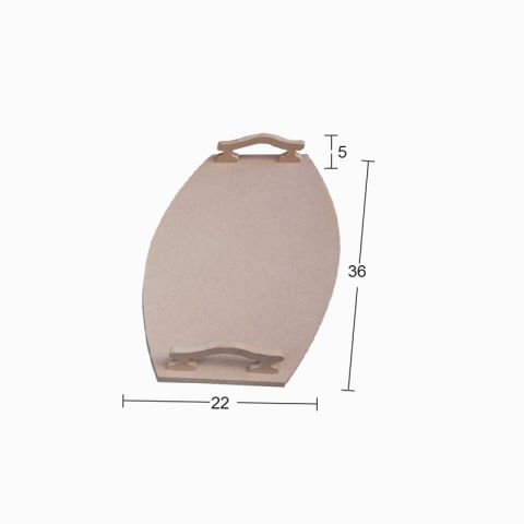 Boyanabilir Ahşap Ham Objeler - OVAL SUNUM TEPSİSİ