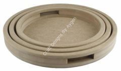 Boyanabilir Ahşap Ham Objeler -BÜYÜK BOY YUVARLAK TEPSİ 37 CM