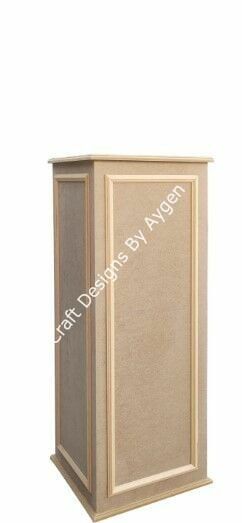 Boyanabilir Ahşap Ham Objeler -ÇITALI SÜTUN KÜÇÜK 33X33X60